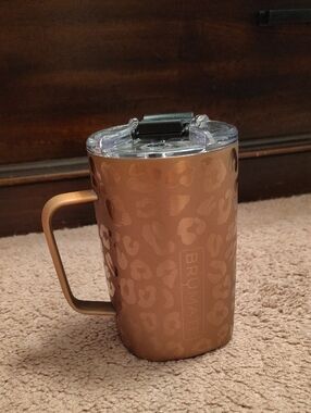 Brumate Metallic Copper Leopard Travel Mug with Handle